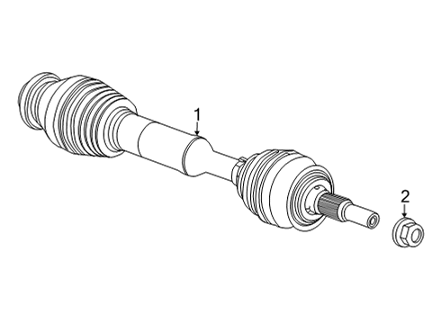 2023 GMC Hummer EV Pickup Drive Axles - Front Diagram
