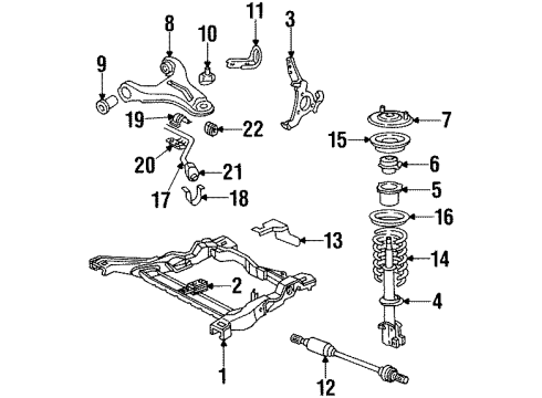 1984 Buick Skylark Front Suspension Components, Lower Control Arm, Stabilizer Bar Diagram