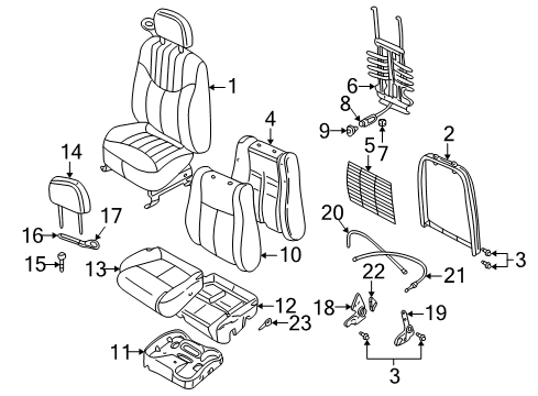 2004 Oldsmobile Alero Front Seat Components Diagram