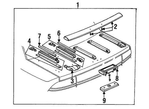 1992 Chevy Beretta Corner Support, Passenger Side Diagram for 22584656