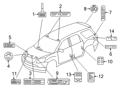 2017 Chevy Traverse Information Labels Diagram
