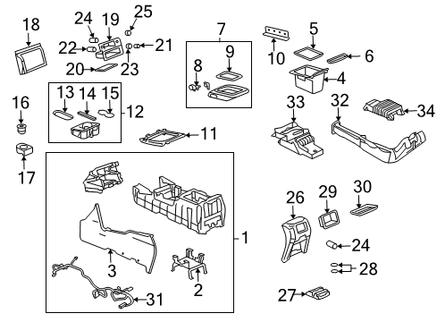2006 Chevy Silverado 2500 HD Center Console Diagram