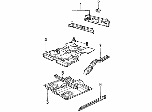 1988 Pontiac LeMans Floor Pan Diagram for 90295611