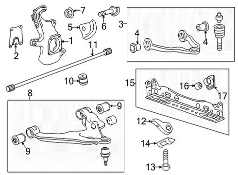 2022 Chevy Silverado 2500 HD Knuckle, Passenger Side Diagram for 85124366