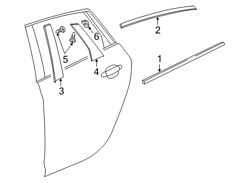 2017 Buick Verano Exterior Trim - Rear Door Diagram