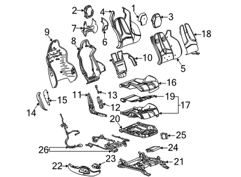 2022 Chevy Corvette Passenger Seat Components Diagram