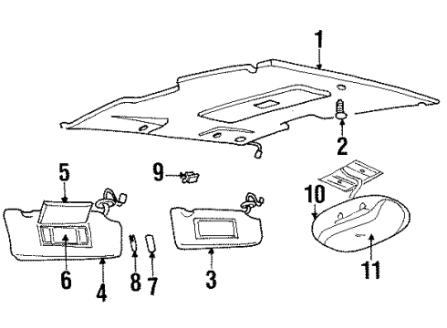 2000 Chevy Lumina Interior Trim - Roof Diagram