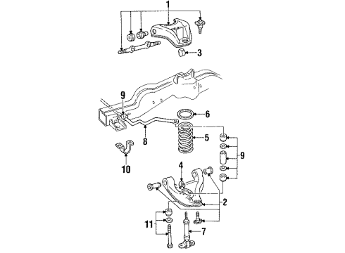 1991 GMC S15 Jimmy Front Suspension System, Front Axle Diagram 1 - Thumbnail