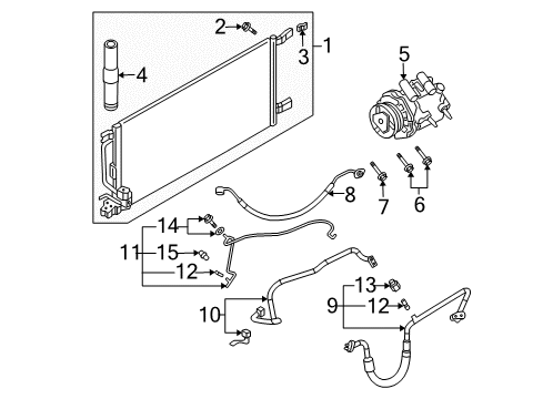 2002 Buick Rendezvous A/C Condenser, Compressor & Lines Diagram