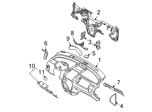 2007 Chevy Aveo5 Cluster & Switches, Instrument Panel Diagram 1 - Thumbnail