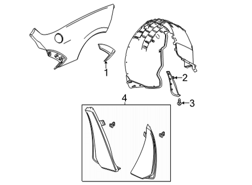2022 Chevy Corvette Exterior Trim - Quarter Panel Diagram