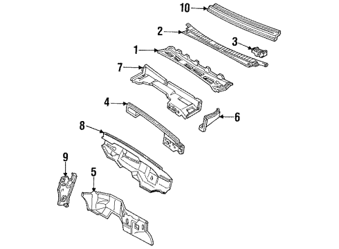 1999 GMC C2500 Suburban Cowl Diagram