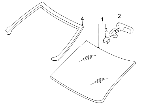 2005 Pontiac Montana Windshield Glass, Reveal Moldings Diagram