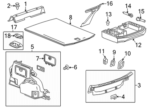 2022 Cadillac CT5 Interior Trim - Rear Body Diagram