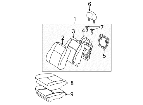 2004 Pontiac Vibe Front Seat Components Diagram