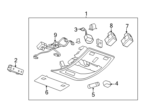 2014 Chevy Silverado 2500 HD Overhead Console Diagram