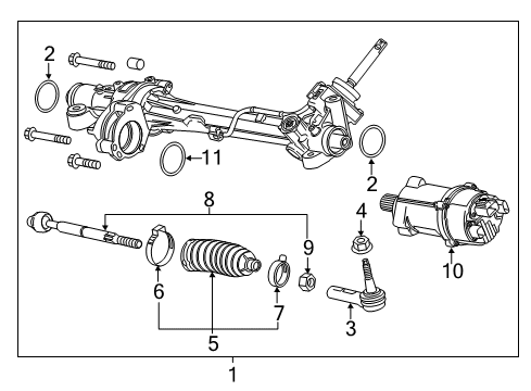 2014 Chevy Camaro P/S Pump & Hoses, Steering Gear & Linkage Diagram
