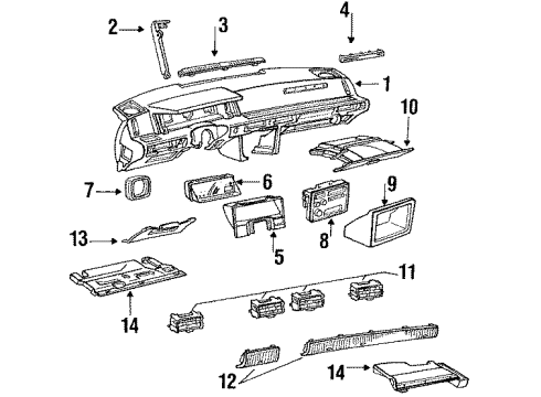 1989 Chevy Beretta Speaker, Front Diagram for 16047471