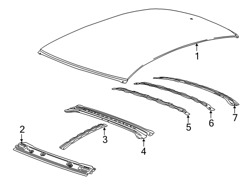 2018 Cadillac CT6 Roof & Components Diagram