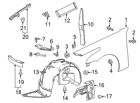 2017 Cadillac CTS Fender & Components Diagram