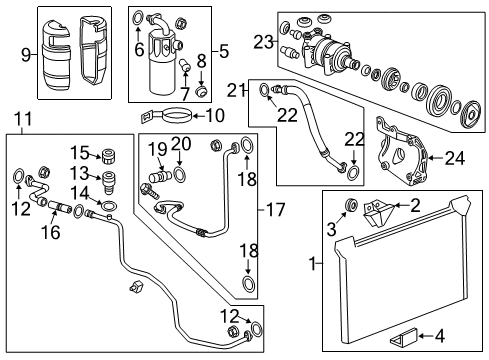 2013 GMC Sierra 2500 HD Compressor Assembly Diagram for 37183467