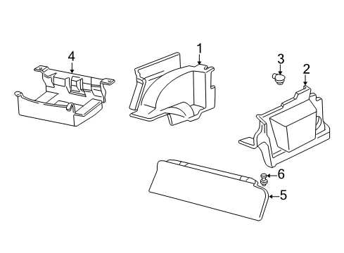 1999 Chevy Camaro Interior Trim - Quarter Panels Diagram