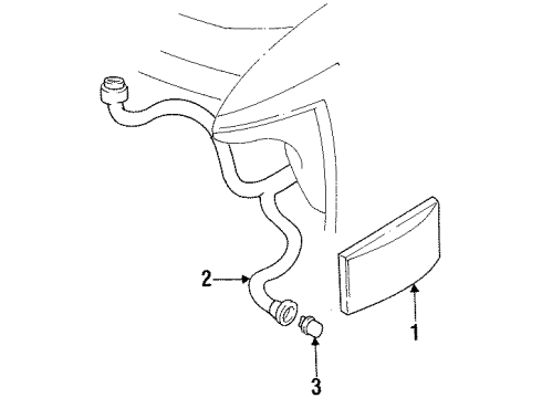 1994 Oldsmobile Cutlass Supreme Headlamp Components, Park & Signal Lamps, Side Marker Lamps Diagram