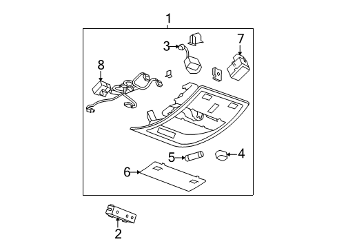 2012 Cadillac Escalade ESV Overhead Console Diagram