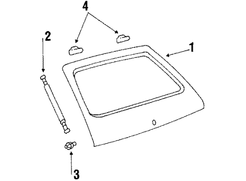 1987 Pontiac T1000 Emblem, Rear Diagram for 20338559