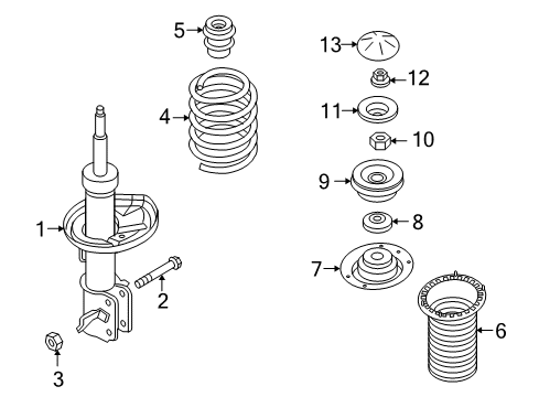 2010 Pontiac G3 Struts & Components - Front Diagram