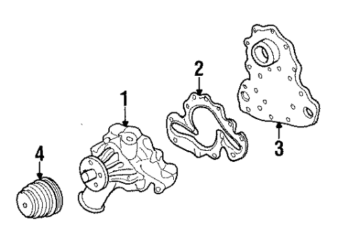 1993 GMC C3500 Cooling System, Radiator, Water Pump, Cooling Fan Diagram 2 - Thumbnail