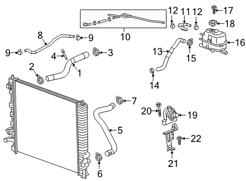 2023 Chevy Traverse Radiator & Components Diagram