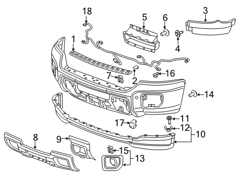 2015 GMC Sierra 2500 HD Harness, Front Diagram for 23261394