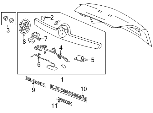 2014 Buick LaCrosse Exterior Trim - Trunk Lid Diagram
