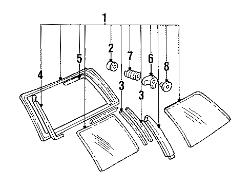1991 Chevy S10 Blazer Reveal Molding Diagram for 14071873