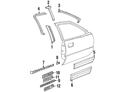 1992 Pontiac Bonneville Nameplate, Bright White, Front Diagram for 25612702
