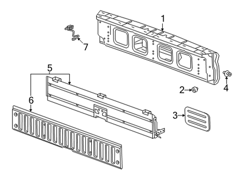 2023 GMC Hummer EV Pickup Tail Gate Diagram