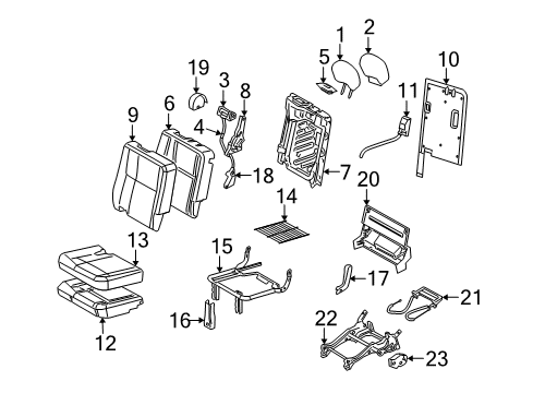 2005 Saturn Relay Rear Seat Components Diagram