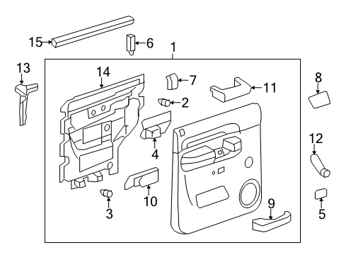 2014 Chevy Silverado 2500 HD Interior Trim - Rear Door Diagram