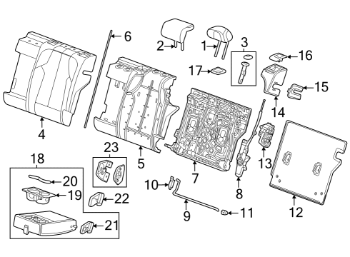 2023 Cadillac LYRIQ Rear Seat Components Diagram