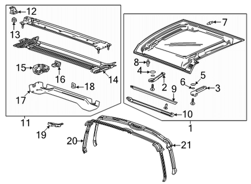 2023 GMC Hummer EV Pickup Roof & Components Diagram
