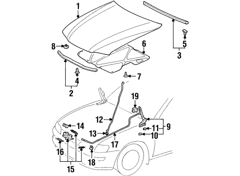 2000 Chevy Prizm Hole Plug Diagram for 94851990