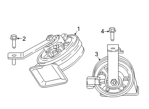 2019 Cadillac XT5 High Note Horn Diagram for 84113063