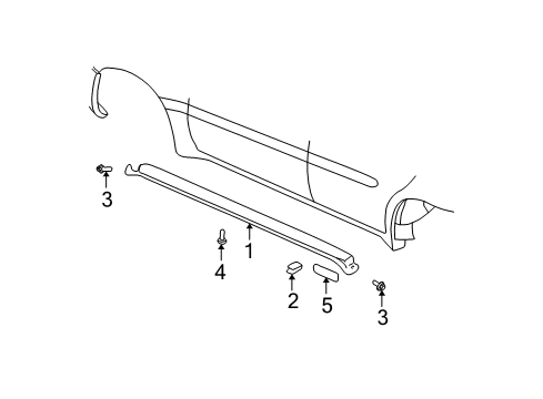 2004 Oldsmobile Alero Exterior Trim - Pillars, Rocker & Floor Diagram