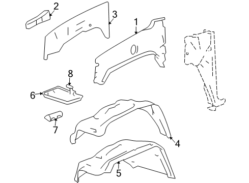 2006 Hummer H2 Inner Components - Fender Diagram