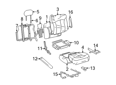 2006 Hummer H2 Front Seat Components Diagram