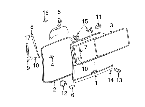 2006 Cadillac Escalade ESV Lock Cylinder Diagram for 15785107