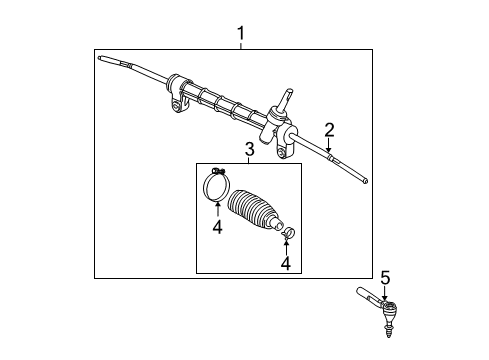 2008 Saturn Aura Steering Column & Wheel, Steering Gear & Linkage Diagram 7 - Thumbnail