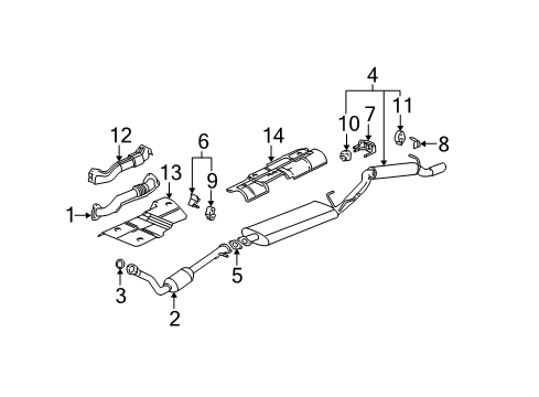 2002 Pontiac Aztek Exhaust Components Diagram