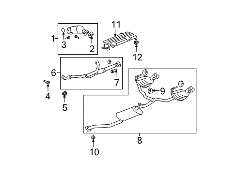 2008 GMC Acadia Catalytic Converter, Passenger Side Diagram for 19419591